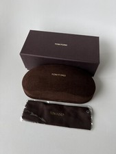 TOM FORD SUNGLASSES/EYEGLASSES BROWN HARD CASE 100  Cloth. New  Authentic