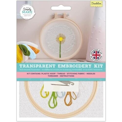 Docrafts transparent EMBROIDERY Kits Flower Simply Make - 6 Designs available - Picture 12 of 25