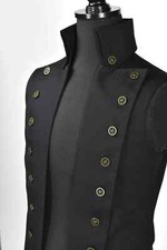 Men's Black Steampunk Wedding Victorian Vest in cotton Fast ship