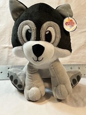 RETIRED Nanco Sitting Husky Plush Dog Stuffed Animal 10" Wolf Blue Brown Eyes