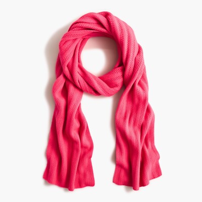 Ribbed Scarf in Cashmere Neon Capri $178