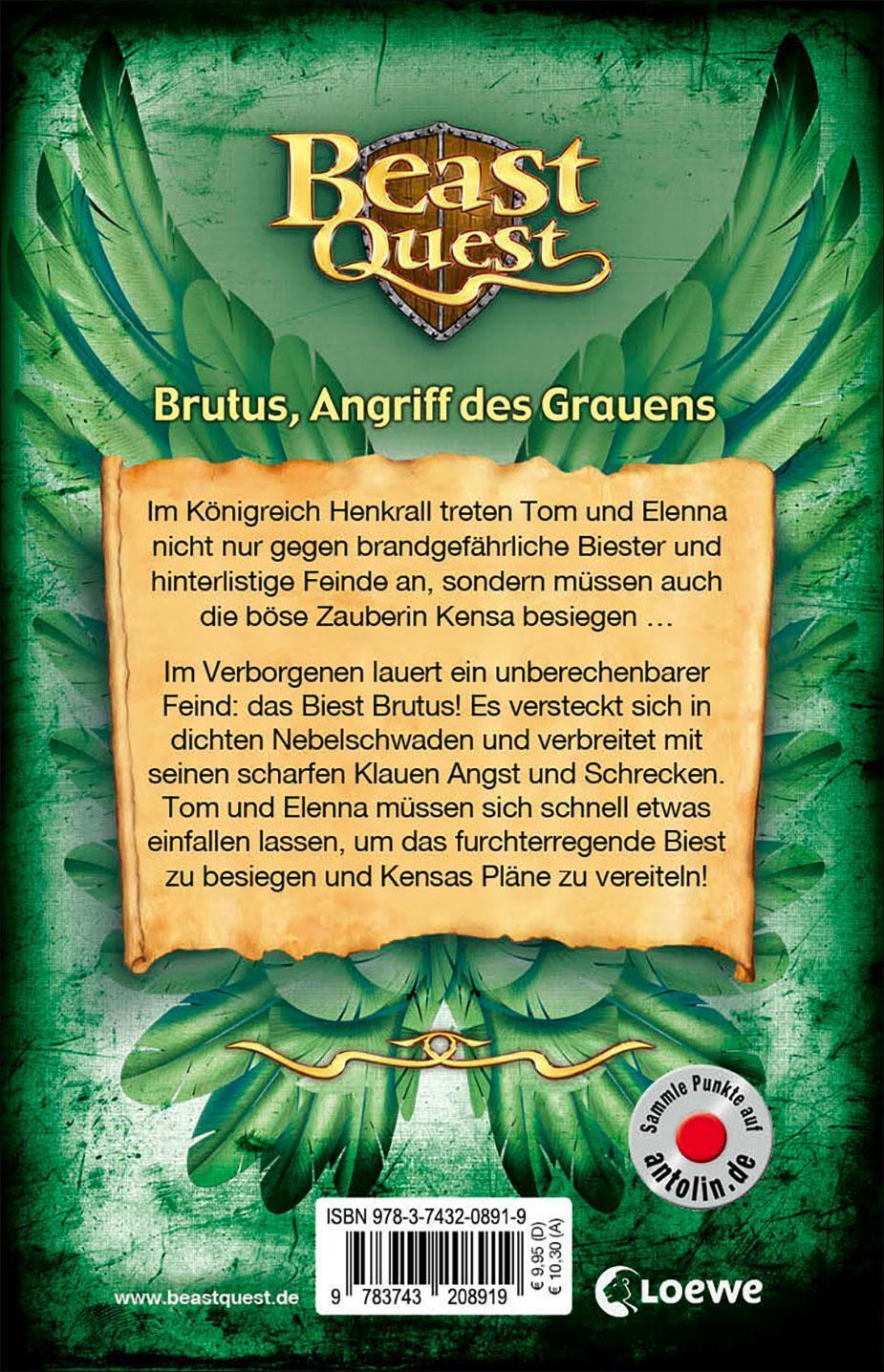 Thumbnail - Beast Quest (band 63) - Brutus, Angriff Des Grauens | Adam Blade |