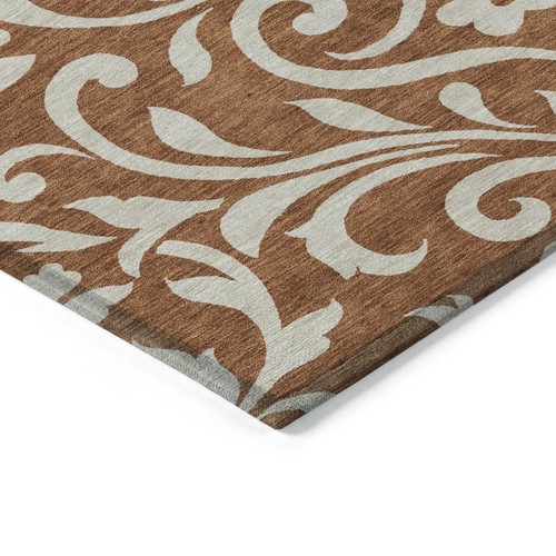 Addison Rugs Chantille ACN875 Paprika 8' x 8' Indoor/Outdoor Round Rug, - Picture 2 of 5