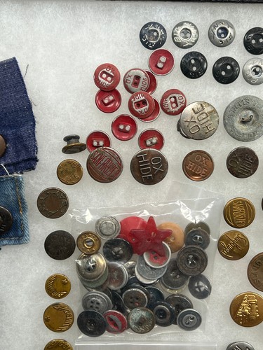 Antique (300+) Denim Workwear Jeans Jacket Button Rivets Collection - Picture 17 of 24