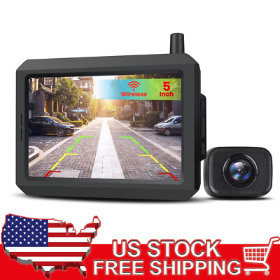 AUTO-VOX W7 Digital Wireless Backup Rear View Camera + 5'' LCD HD Parking Monitor