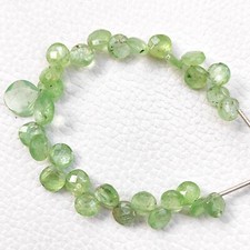 Natural Green Kyanite Gemstone 5 to 8 mm Size Faceted Coin Shape Beads 5" Strand