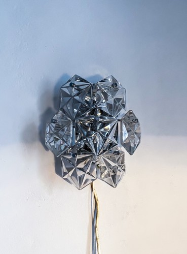 KINKELDEY Hand Cut 1960s Crystal 7 Glas wall light Hollywood Regency - Picture 10 of 22