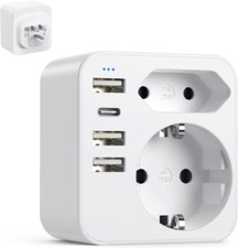 6 en 1 Adaptateur Prise France vers USA Canada, Americaine avec 3 USB et 1... 