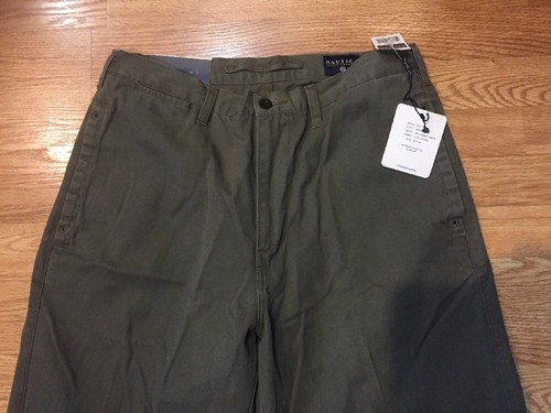 Nwts!!!! Mens Nautica Combat Green Cotton Pants Sz 34 Inseam 30. M18 - Picture 2 of 7