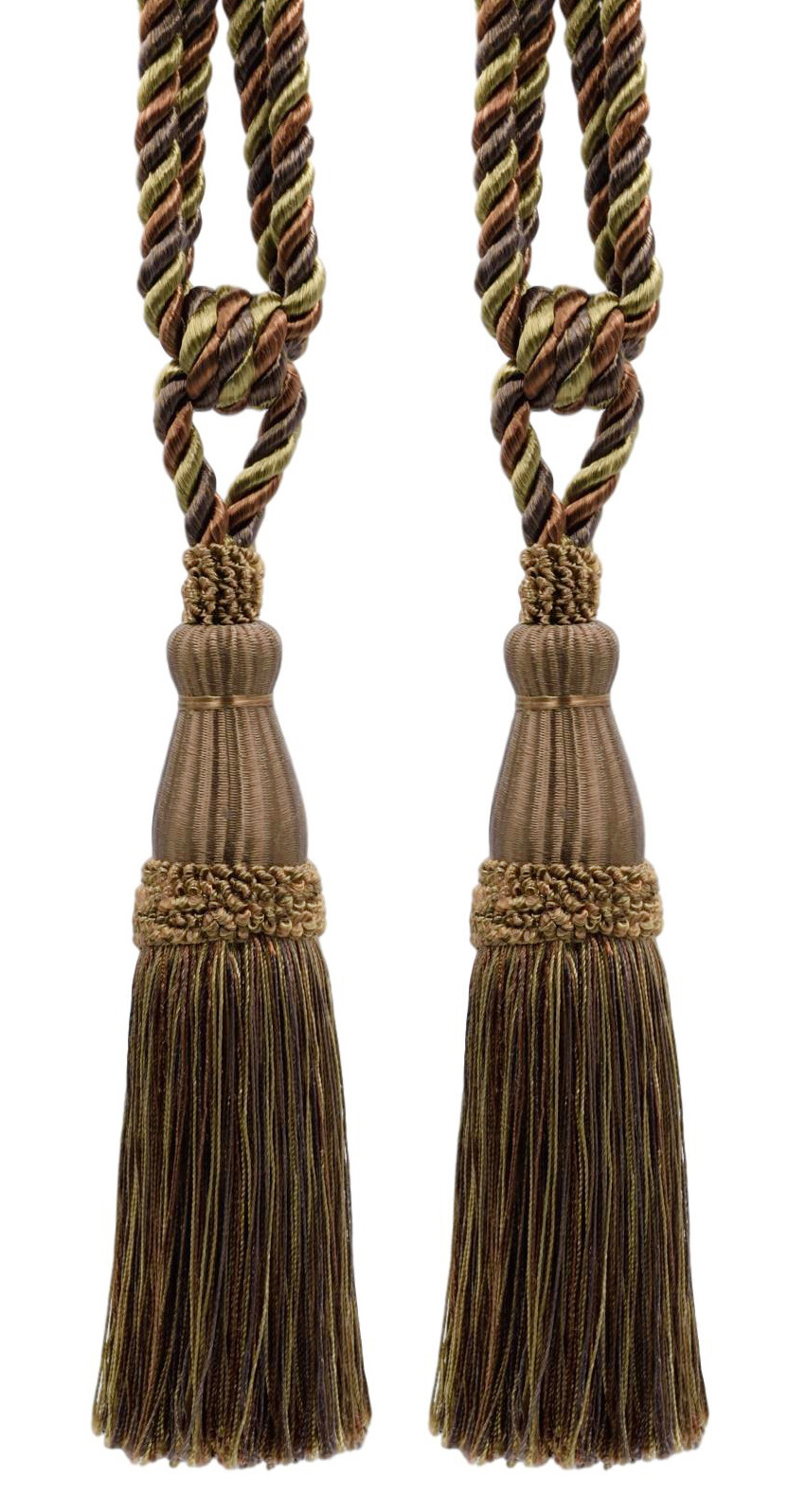 DÉCOPRO Tassel Tieback, Style# TBC085, Color# PR08 - Hazel Brown [Set of 2]
