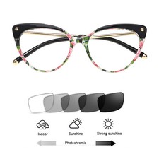 Fashion Cat Eye Transition Photochromic Reading Glasses UV400 Sunglasses Readers