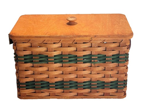 Manijas portadoras de cuero para parte inferior y tapa de roble liso caja de pan Amish - Imagen 9 de 12