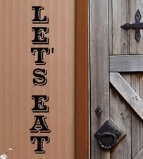 Let's Eat Kitchen Vertical Vinyl Wall Quote Sticker Decal