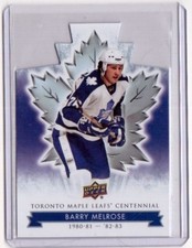BARRY MELROSE 17/18 Upper Deck Centennial Maple Leafs Blue Die-Cut Card #9