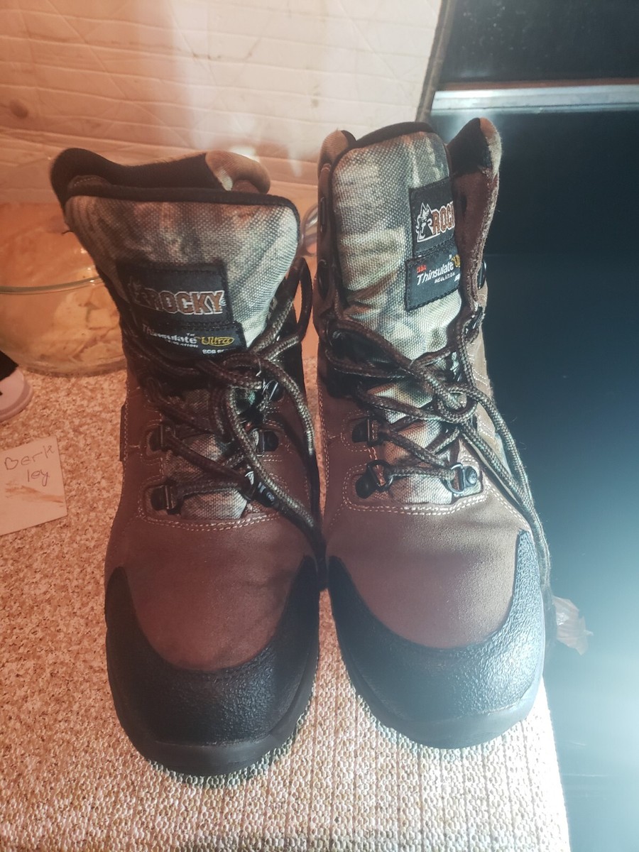 Kids Rocky Outdoor Hunting Boots Size 5mCamo Brown Hiking