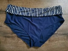 JD Williams Fold Stripe Bikini Bottoms in Navy