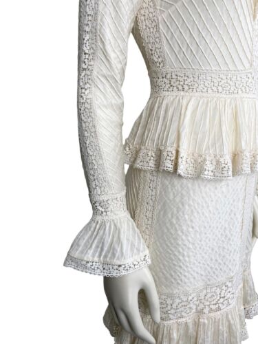 ZIMMERMANN 0 / 8 AU / 4 US Tropicana Pintuck Midi Dress Lace cream Wedding - Bild 8 von 22