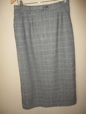 Ladies Vintage Pendleton Gray Glen Plaid 100 Pure Virgin New Wool Maxi Skirt 10
