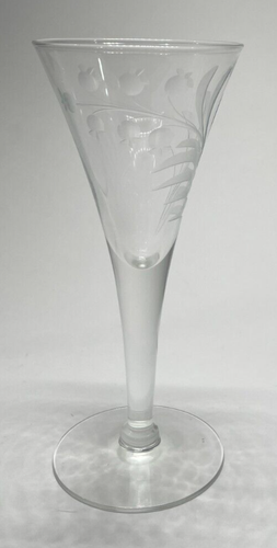Imperial Glass Ohio Gray Cut Lily 5 1/2 in Cordial Glass - Picture 5 of 5