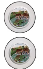 Set Of 2 Villeroy & Boch B&B Plates 6.75” Naïf Laplau #5 Family Farm