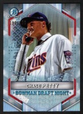 Chase Petty 2021 Bowman Chrome Bowman Draft Night Refractor SP 193/250 Twins
