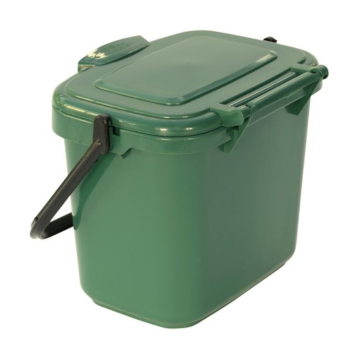 Small Green Kitchen Compost Caddy & 50x Compostable Bags - Food Bin 5L (5 Litre) - Picture 4 of 7