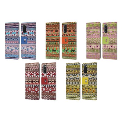 HEAD CASE DESIGNS FLORAL AZTEC LEATHER BOOK WALLET CASE FOR SAMSUNG PHONES 2