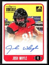 JOSH WHYLE 2022 ONYX VINTAGE FOOTBALL SIGNATURES BLUE INK AUTO /400