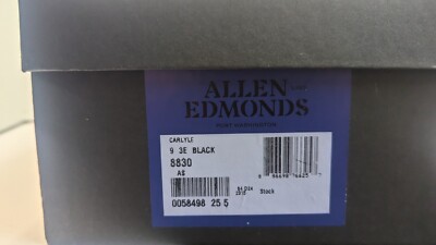 NEW Allen Edmonds ''CARLYLE'' 8830 Formal Dress Oxfords 9 3E Black 