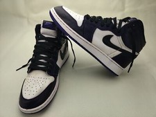 Nike Air Jordan 1 Retro High Court Purple/White/Blk Boy's Sz 7Y Shoes 575441-500