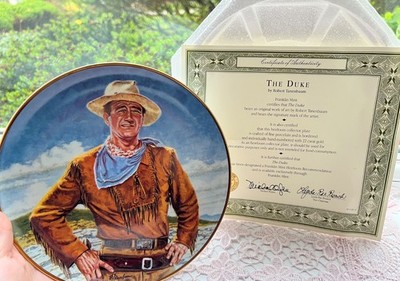 Franklin Mint John Wayne Teller von Robert Tanenbaum-The Duke mit Echtheitszertifikat limitierte Auflage