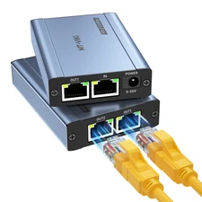 MT-VIKI 1 in 3 out POE Gigabit Ethernet Splitter 3 Port Monitor Display TV HDTV