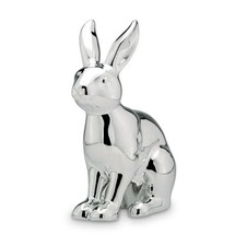 Osterhase groß versilbert glänzend Handarbeit Ostern Osterdeko Ostergeschenk
