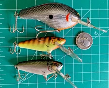 LOT 3 BAGLEY CRANKBAITS Bagley’s FISHING LURES Balsa BIII DIVING SHAD SMALL FRY