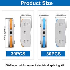 60PCS Lever Wire Connectors AWG28-12, Quick Connect Electrical Splicing Kit for