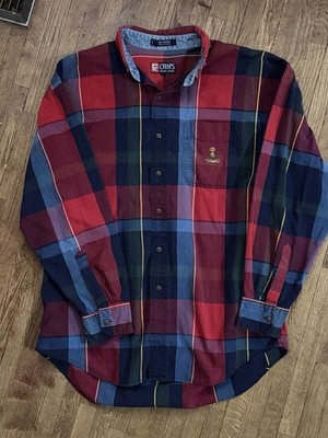 Vintage Chaps Ralph Lauren Cotton Plaid Shirt Long Sleeve Button Down Men s L