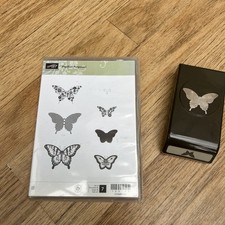 New Used Stampin Up 123759 Papillon Potpourri Stamps &Butterfly Card Craft Punch