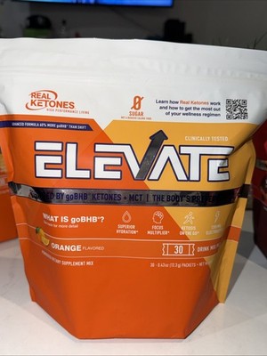 MCT & BHB Exogenous  Elevate Ketones 30 Drink Mix Packets  (orange Flavor) New 