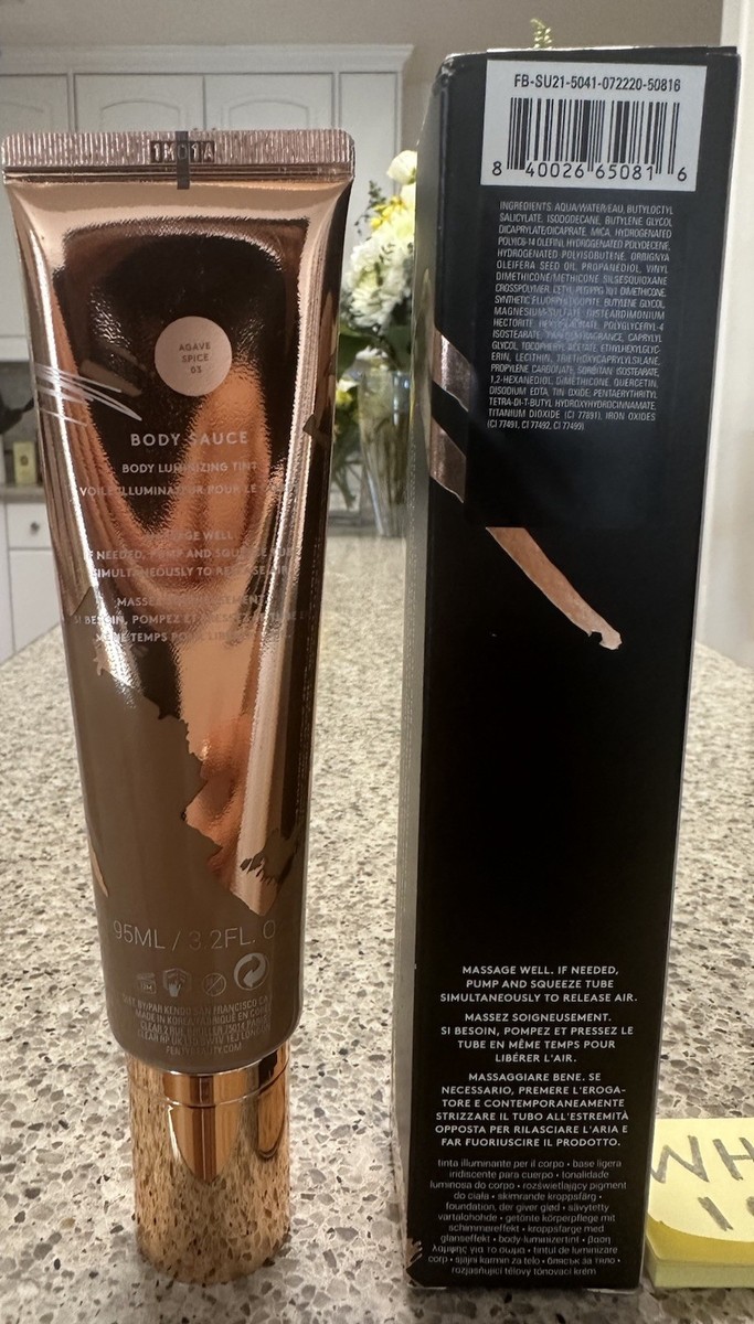 Fenty Rihanna Body Sauce AGAVE SPICE Body Luminizer Tint 3.2oz/95mL FULL SZ  $52