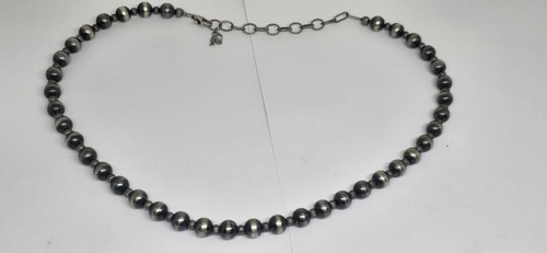CAROLYN POLLACK .925 Sterling Silver Southwest Bead Necklace VINTAGE