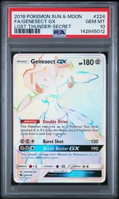 ゲノセクトGX PSA 10 サン＆ムーン PSA 10 Genesect GX Rainbow Lost Thunder 224/214 SWSH GEM MINT