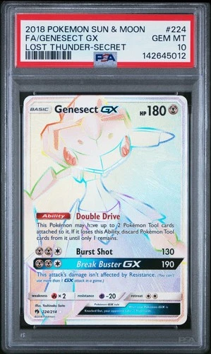 PSA 10 Genesect GX Rainbow Lost Thunder 224/214 SWSH GEM MINT Graded Card