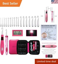 17 Size Counting Crochet Hooks Set, Light Up Crochet Hooks for Stitch Row C...