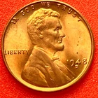 1948-D Lincoln Wheat Cent Penny GEM RED BU From an Original Bank Roll