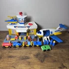 VTG Fisher Price Little People Jetport Airport #933 Play Airplane Helicopter Lot