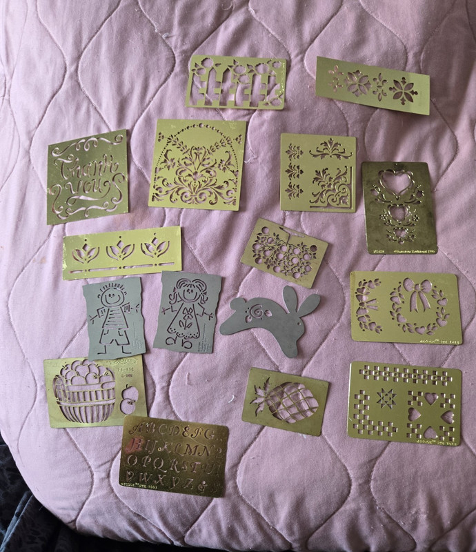 Lot of Metal Craft Stencils/Templates Plates, Assorted Mixed Design Themes