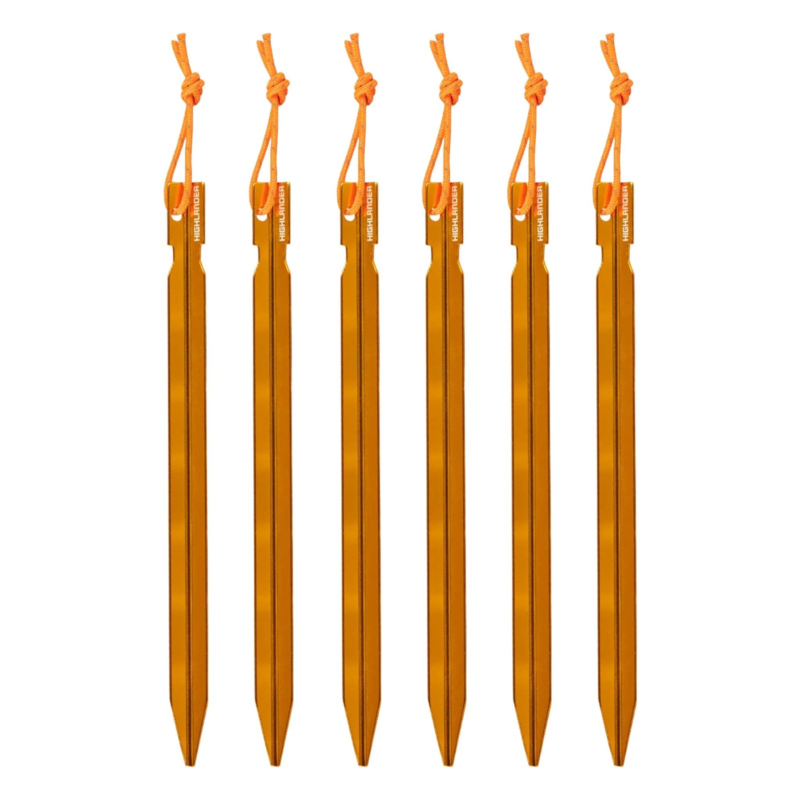 Highlander Arrow Aluminium Tent Pegs 18cm/7"" Pack of 6 Camping Outdoor Stakes