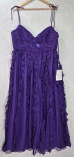 NWT Mac Duggal 68543 Purple Chiffon Ruffle Formal Gown Dress Size 18W Plus Prom