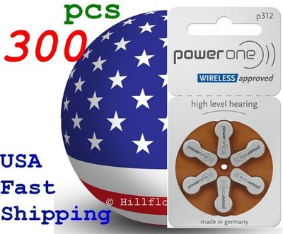 300 pcs 312 A312 PR41 Power One Wireless Card 1.5V Zinc Air Hearing Aid Battery