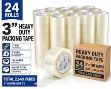 24 Rolls of Heavy-Duty Carton Sealing Packing Tape 3" x 110 Yards 1.7 mil